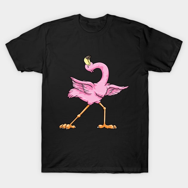 Funny flamingo is doing yoga T-Shirt by Markus Schnabel